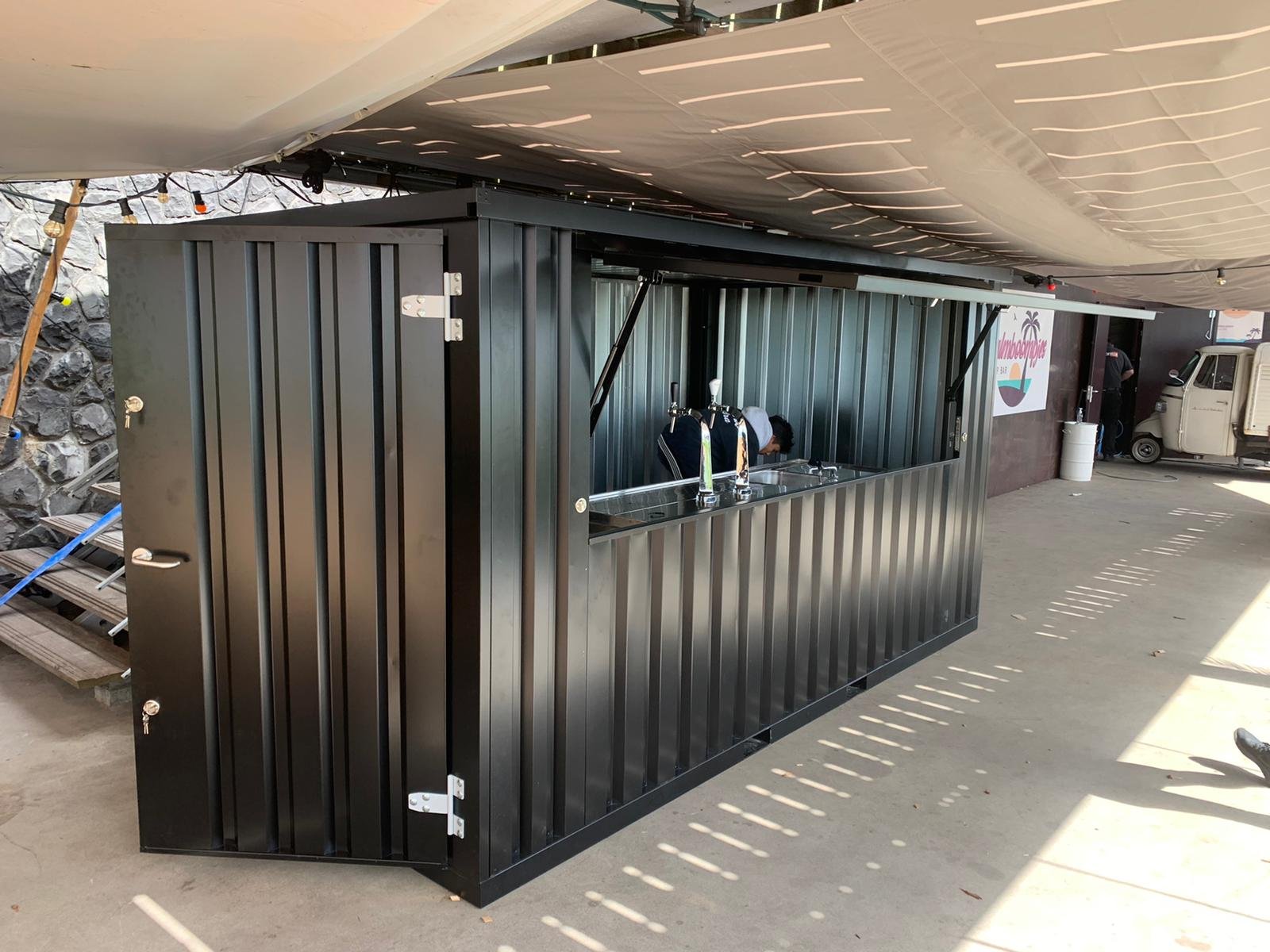 Shipping Container Bar 4×4 Meters Black Ral 9005 - Image 3