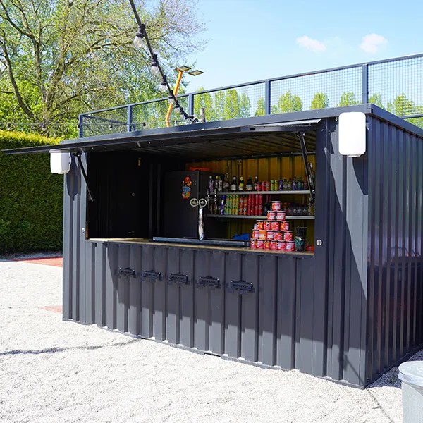 Shipping Container Bar 4×2 Meters Black Ral 9005