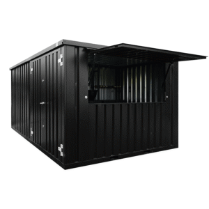 Flat Pack Container 4×3 Meters Black Ral 9005