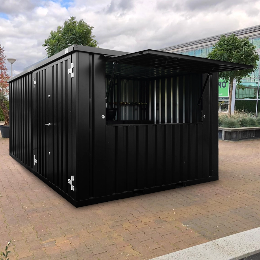 Shipping Container Bar 4×3 Meters Black Ral 9005 - Image 2