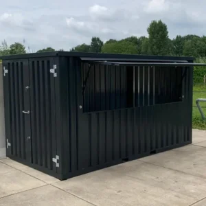Flat Pack Container 4×2 Meters Black Ral 9005