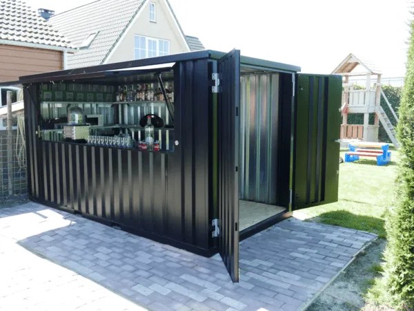 Shipping Container Bar 4×4 Meters Black Ral 9005 - Image 3