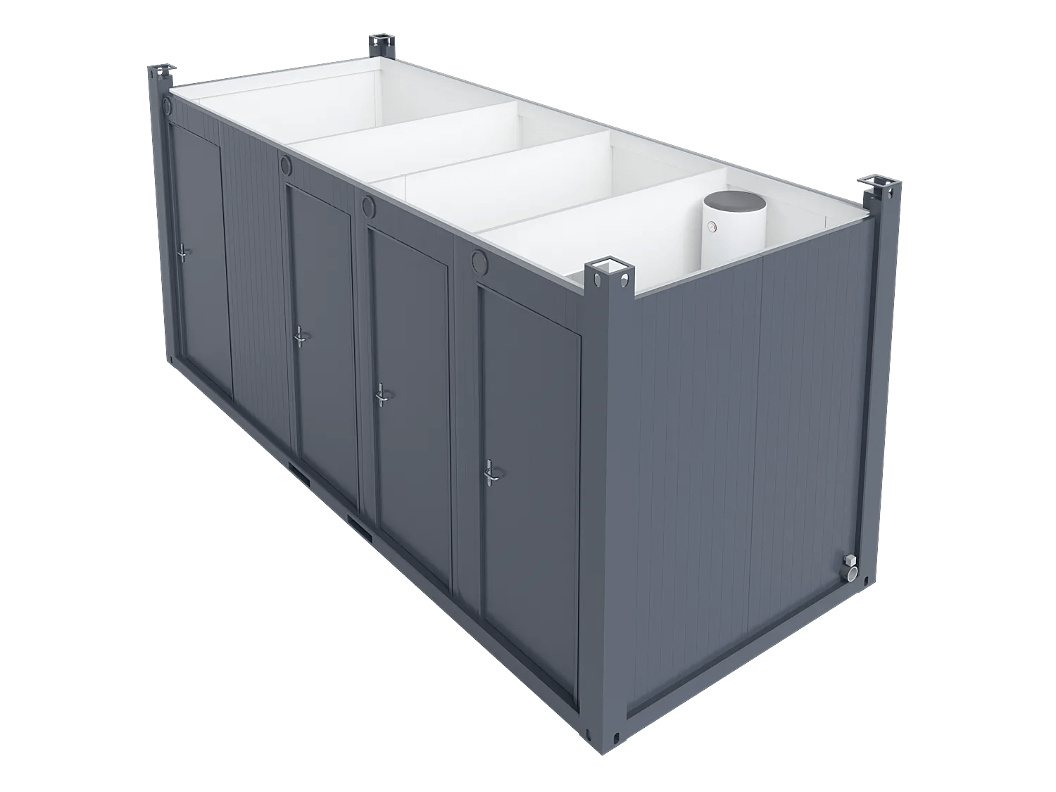 20′ Toilet Container, Three Standard And One Barrier-free Toilet, Premium - Image 4